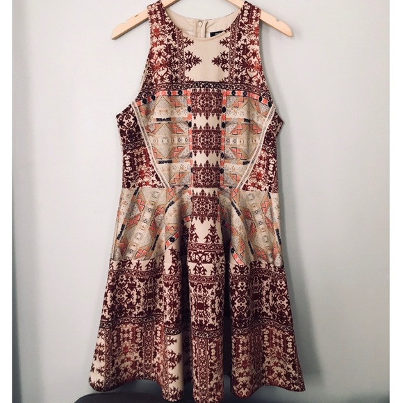 boho fit and flare dress